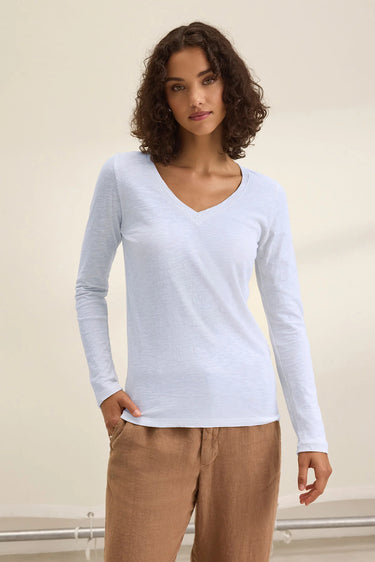 Blaire V-Neck Long Sleeve Tee by Velvet - Time Out Clothing
