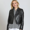 Cropped  Washed and Waxed Leather Jacket - Time Out Clothing