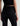 Person wearing black pants and a black top on a light gray background