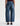 A woman facing backwards wearing high rise barrel jeans in medium wash with a short sleeve maroon tee and black loafers on a white background.