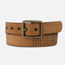Conrad Rectangle Buckle Studded Leather Belt - Time Out Clothing