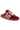 Back 70 red velvet slip-on sneaker with cream woven logo, white laces, and gum sole.