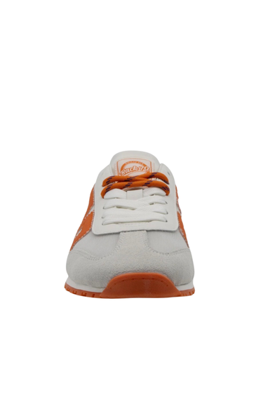 White and orange sneaker on a white background