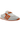 White sneaker with orange accents on a white background