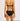 A black bikini bottom on a model on a neutral background