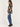 Side view of Bella Dahl Long Sleeve Boxy Crop Shirt in Blurred Bloom showing flowy fabric and relaxed silhouette