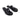 Black flip-flops on a white background
