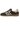 A low-top sneaker featuring a dark brown snakeskin-textured upper, cream-colored side stripes and laces, a cream collar lining, and a brown gum sole, shown in profile against a white background.