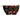 A black zippered cosmetic pouch decorated with a vibrant, colorful folk-art style heart pattern, shown against a plain white background.