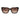 Sunglasses with tortoiseshell frame and brown gradient lenses on a white background