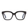 Black eyeglasses on a white background