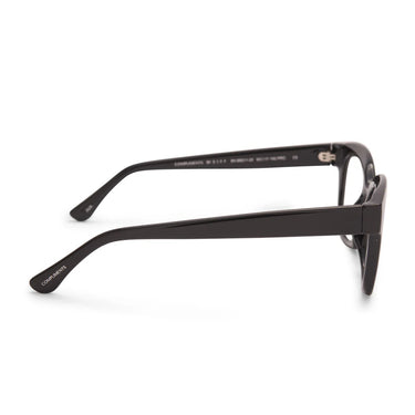 Black eyeglasses on a white background