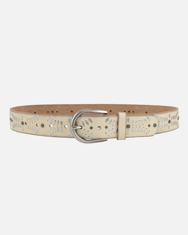 Divera Off White Studded Leather Belt by Amsterdam Heritage - Time Out Clothing