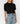 Fendy Shortsleeve Mock Metallic Sweater