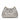 a pewter leather clutch on a white background 