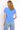 Person wearing a blue t-shirt and light blue jeans on a white background