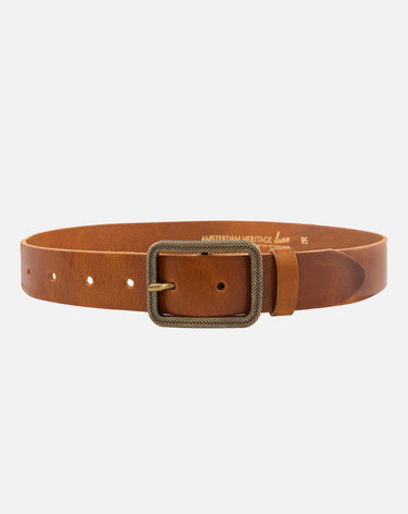 Hedy Vintage Gold Buckle Leather Belt by Amsterdam Heritage - Time Out Clothing
