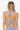 Blue bikini with a bow detail on a white background