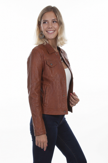 Soft Leather Jacket in Cognac by Scully