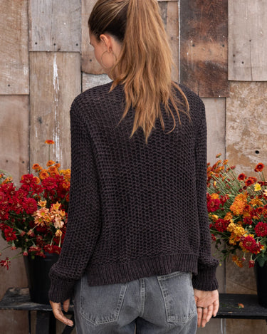 Aliana Marled Button Chunky V-Cardi