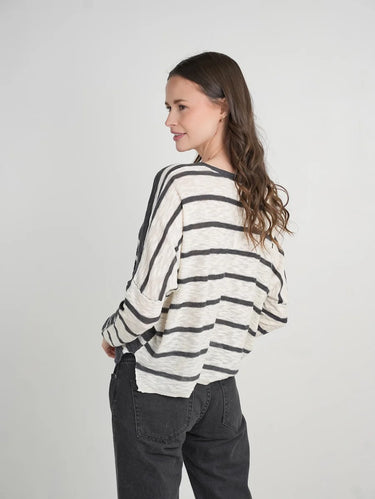 Aboat Time Striped Sweater in Steel by Stitchdrop