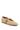 Beige flat shoe with a strap on a white background