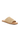 Beige woven slide sandal on a white background