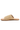 Beige sandal with textured strap on a white background