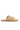 Beige woven slide sandal on a white background