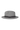 A grey fedora on a neutral background
