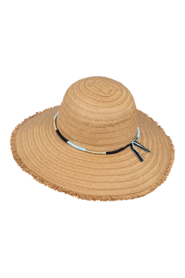 A Natural straw wide brim hat