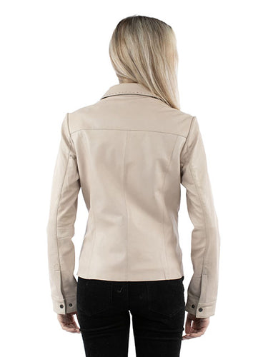 Vanilla Leather Shirt Jacket - Time Out Clothing