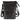 Black  leather crossbody bag shown from the back with center seam, exterior slip pocket, adjustable strap, and antique brass hardware.
