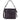 A dark purple pebbled leather shoulder bag with a top zipper closure, a single shoulder strap, and a detachable crossbody strap, shown against a plain white background.