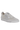 White sneaker with a silver accent on a white background