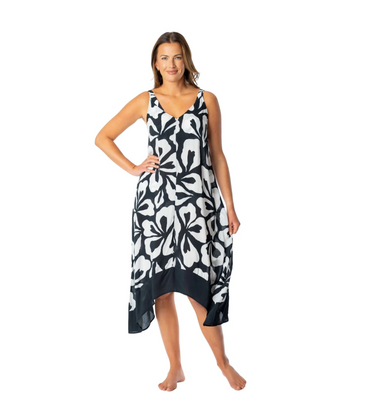 Maggie Floral Outline Scarf Dress by Jantzen - Time Out Clothing