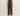 A woman wearing brown knit pants on a white  background