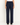 A woman facing forwards wearing navy wide leg pants and a white tee on a white background.