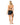 a woman wearing a black bikini and a black sarong cover up on a white background 