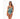 Woman wearing a tropical leaf patterned swimsuit on a white background