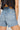 a woman wearing light blue denim jeans