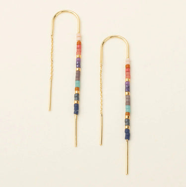 Gold filled threaded beaded earrings