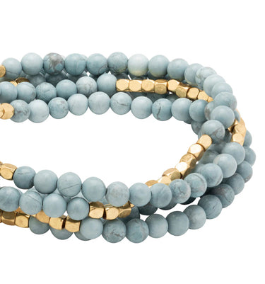 Blue howlite stone wrap bracelet/necklace