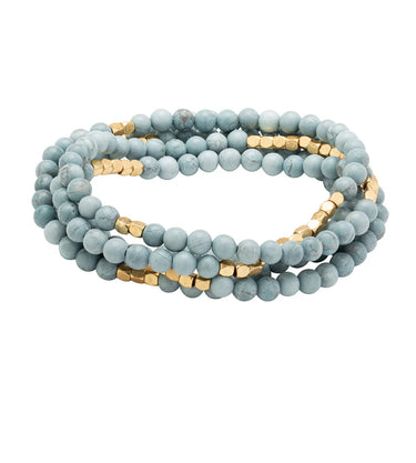 Blue howlite Stone wrap necklace-bracelet
