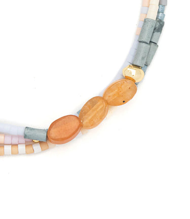 Red adventurine bracelet close up