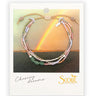 A semi precious stone necklace & bracelet On a branded cardstock