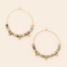 gold filled  hoops with labradorite stones 