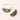 Gold hoop earrings with semi-circular stone inlays on a light background