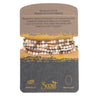 Set of beaded bracelets on a Scout Curated Wears card with text about Mexican Onyx.