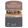 Set of beaded bracelets on a Scout branded card with information about tourmaline stone.